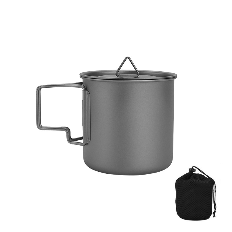 Camping Cooking Organizer - Титановая походная кружка со складной ручкой,